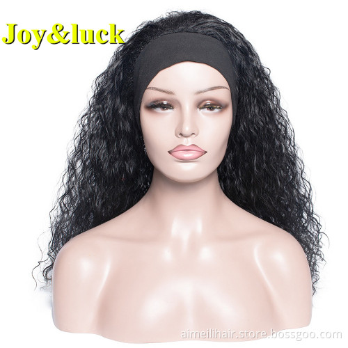 Women's Head Band for African Black Hairband Wigs Wholesale Price Ladies Hair Scarf Long Curly Headband Wig Synthetic Hair Wigs